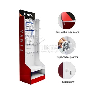 Présentoir sur pied personnalisable TINYA en acrylique avec crochets pour accessoires mobiles – Idéal pour les magasins de détail et les salons professionnels - Product Image 4