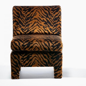 Sillón de Salón Estilo Billy Baldwin, Diseño Modular, Tapizado en Terciopelo Tipo Tigre, Cómodo para <span class=keywords><strong>Apartamentos</strong></span>, Precio de Fábrica - Product Image 1