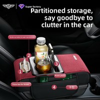 Rehausseur d'accoudoir de voiture en cuir suédé avec porte-boîte à mouchoirs, sac de rangement multifonctionnel pour console centrale, de Hebei