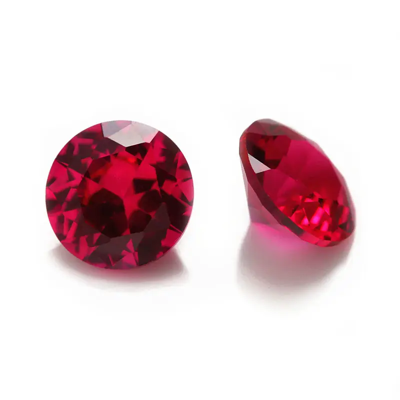 Jinying gems Wholesale price lab creat Ruby 3#5#8# color Round shape 3mm 5mm 6mm Synthetic Ruby Rough Corundum