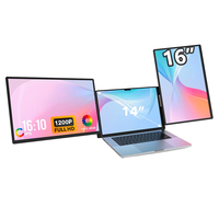 Distributeur en gros d'usine, écran triple pour ordinateur portable de 16 pouces avec panneau IPS, double moniteur LCD 1200P pour ordinateur portable