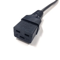 Câble d'alimentation noir 1,8 m 1 mm² avec embout mâle BS 230 V 10 A entièrement moulé, prise standard britannique 3 broches vers C19 IEC