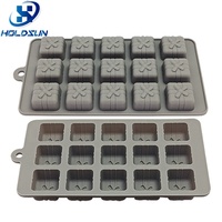 Moules en silicone flexibles de qualité alimentaire résistants à la chaleur avec logo personnalisé, 15 cavités carrées, pour bougies, chocolats, bonbons et desserts
