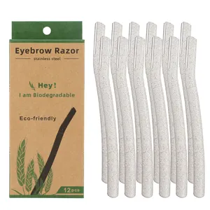 Biologisch abbaubarer Augenbrauen rasierer für das Peeling von Weizens troh Eco Razor Haaren tfernung Gesichts schneider für Frauen