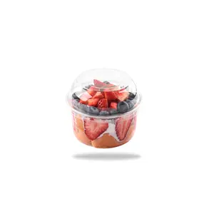 China Wholesale Supply Custom Disposable Vegetable Fruit Salad Clear PET Plastic Dessert Cup