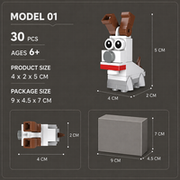 Bloques de Construcción Caninos Personalizados, Modelo Animal 3D DIY, Juguete de Construcción STEM, OEM, ODM, Marca Privada, Regalo para Niños, Coleccionables