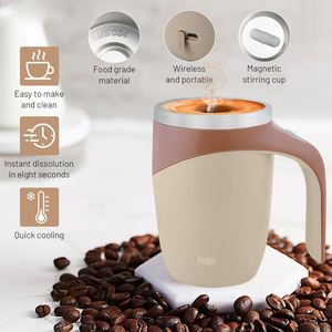 2025 Upgrade Reusable Coffee Mug Rechargeable Electric Self Stirring Coffee Mug Rotatable Metal Coffee Mugs High Speed Mixing - Product Image 2