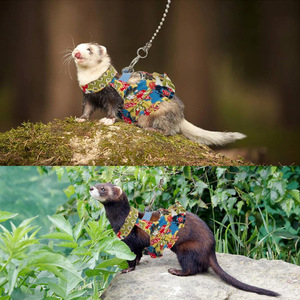 Set Tali Kekang Tupai, Tali Tarik, Rompi Kekang Ferret, Rompi Kekang Hewan Kecil yang Dapat Disesuaikan, Perlengkapan Pakaian Hewan Kecil - Product Image 2