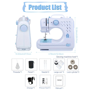 Máquina de Coser Eléctrica Portátil Mini Overlock con Motor Integrado y 12 Puntadas para Uso Doméstico - Product Image 4