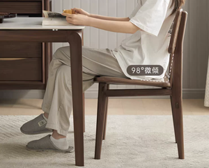 L6121 nordic शैली सरल आधुनिक लाल ओक लकड़ी + बैकरेस्ट डाइनिंग कुर्सी - Product Image 6