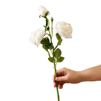 Simulation de fleurs en soie rose âgées de 3 mois, fleurs artificielles, ornements de fleurs en soie, style de peinture