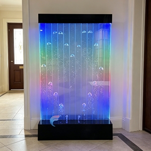 Colonne à bulles d'eau en acrylique moderne avec panneau lumineux LED à effet de changement de couleur pour la décoration de séparateur de pièce - Product Image 1