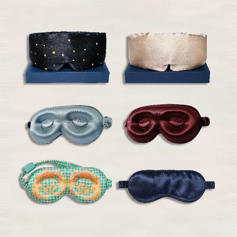 Custom 16 19 22mm High Quality Satin Silk Eye Mask Travel Sleep Reusable Silk Eyemask With Sleeping