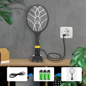 Xách tay có thể sạc lại Fly muỗi vợt điện muỗi Killer Fly Vỉ Đập điện tử Bug Zapper vợt - Product Image 3