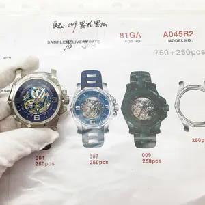 Orologio meccanico automatico da uomo con anello decorativo a vibrazione con calendario in acciaio inossidabile alla moda e popolare