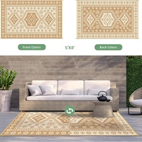 Tapis de camping personnalisé pour camping-car, en PP tissé, anti-âge et résistant à l'humidité, pour jardins, cours et pelouses