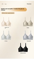 Sujetador sin costuras 3D tela acanalada de gran tamaño desnudo 3/4 Copa Push-Up soporte suave tejido fino sin alambre tiras adhesivas de pezón sólido