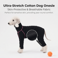 Pyjama anti-léchage à 4 pattes pour Bedlington Terrier et Whippet, combinaison de récupération, vêtements pour animaux de compagnie, chemise de base pour chien en coton ultra-extensible