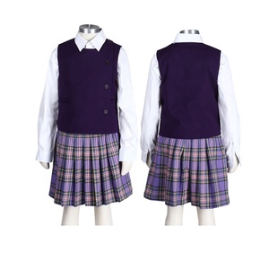 Primary School Children's Eco-friendly Anti-pilling School Uniform <strong>Blazer</strong> <strong>Set</strong> Shirt Plaid <strong>Skirt</strong> for Girls - Product Image 2