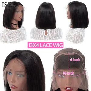 Cheveux humains malaisiens transparents, lisses, courts, type bob 6x4 pour perruque - Product Image 4