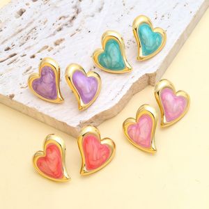 Elegantes Pendientes de Acero Inoxidable con Forma de Corazón para Mujer, Chapados en Oro Rosa, Antialérgicos, <span class=keywords><strong>Precio</strong></span> de Mayoreo Directo de Fábrica - Product Image 1