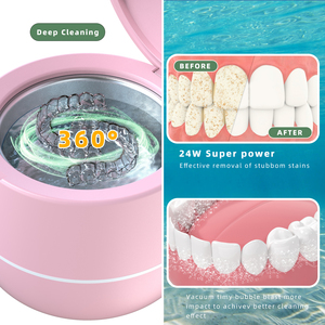 Pulitore Ultrasuoni Professionale per Apparecchi Ortodontici e Dentiere 24W 43KHz Mini Portatile per Uso Domestico - Product Image 2