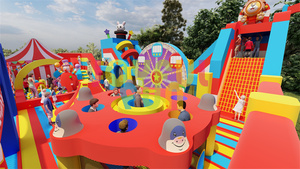 JOYFUL FUN Parc d'attractions gonflable commercial de grande taille, multi-activités, aire de jeux gonflable, parc de trampolines gonflables - Product Image 3