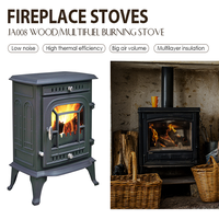 Poêle en fonte Insert Cheminée à bois Chauffage Verre vue Poêle à bois Intérieur Moderne Pellet Extérieur