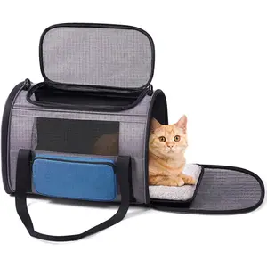 Haustier-Reisetasche langlebige Katzetasche faltbare Haustierkästen Katzenaufsatz für Reiseprodukte Haustiere tragbare atmungsaktive Gummimeilenbeutel