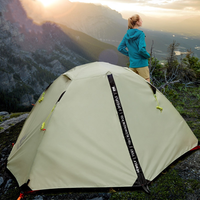 Tente de montagne à double couche avec poteaux entièrement en aluminium, équipement de camping portable résistant aux fortes pluies