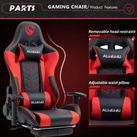 Chaise de jeu ALINUNU de haute qualité, dossier haut, chaise de jeu vidéo pour ordinateur avec repose-pieds et soutien lombaire
