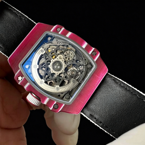 Reloj Automático Esqueleto Ultrafino de Titanio RM 67-02 de 7.8mm, Esfera de 40mm, Correa de 20mm, Rojo y Blanco, Estilo Lujoso, Moderno y Hip Hop - Product Image 3