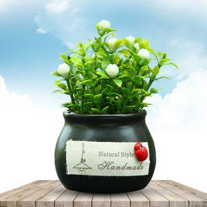 Planta Artificial Bonsái, Adorno de Fruta de la Suerte, Resina Redonda Hecha a Mano, Decoración para Coche, Decoración Verde Fresca - Product Image 1