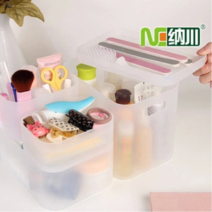 Frosted plastic desktop <b>organizer</b> box, Japanese style <b>cosmetic</b> storage box, freely combinable <b>organizer</b> box - Product Image 3
