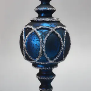 Темно-синий, оптовая продажа, Винтажные Украшения в форме конуса, рождественская елка, стеклянный шар, выдувной - Product Image 5