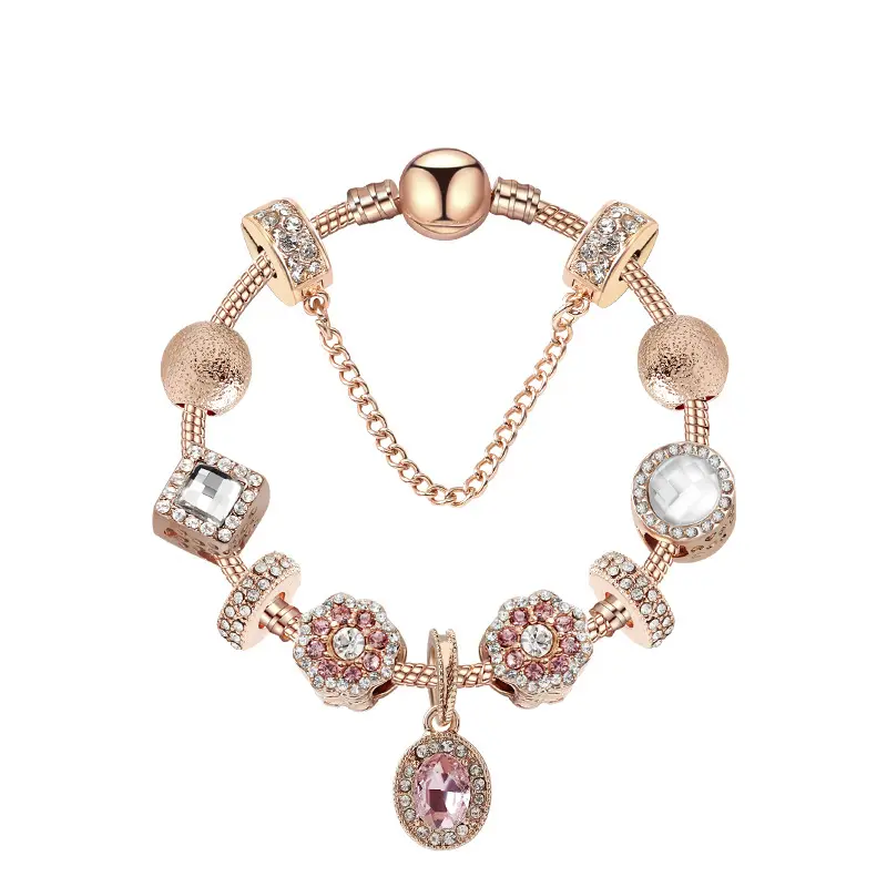 2022 Women's Crystal Flower Beads Charms Bracelet Luxury Design Diamond Bracelet