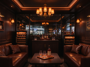 Vitrina Rectangular de Whisky con Iluminación LED Moderna de Alta Gama, Acabado en Barniz Marrón Oscuro, para Tiendas Minoristas - Product Image 5