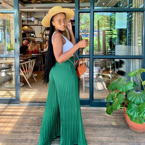 2022 <span class=keywords><strong>pantaloni</strong></span> larghi da <span class=keywords><strong>donna</strong></span> <span class=keywords><strong>pantaloni</strong></span> dritti allentati a pieghe elastici in vita europa vendita calda estate primavera Casual Maxi <span class=keywords><strong>pantaloni</strong></span> lunghi - Product Image 5