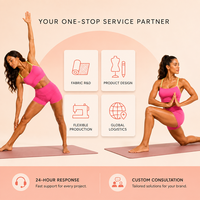 Ensemble de yoga 2 pièces personnalisé pour femme : Soutien-gorge de sport à bretelles croisées contrastées et short taille haute – Tenue de sport et fitness en gros