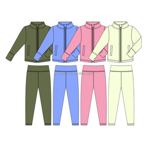 <strong>Girls</strong> Yoga Long Set Premium Zipper Pocket Jacket High Waist Leggings Custom Logo Print OEM ODM Active Wear - Product Image 3