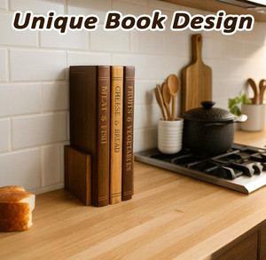 Tablas de Cortar de Madera de Alta Calidad con Forma de Libro, Tablas Decorativas de Madera con Soporte para Servir Queso, Pan y Carne en la Cocina - Product Image 2