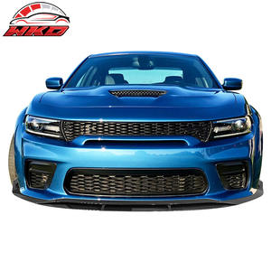 Lèvre de pare-chocs avant compatible avec Charger Widebody 2020-2023 IKON V2, imitation fibre de carbone, ABS, 4 pièces, pièces auto de haute qualité, kit carrosserie - Product Image 2