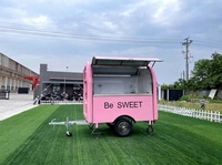 Remorque alimentaire mobile rose personnalisée MAI CHE entièrement équipée pour les desserts, la crème glacée, le thé au lait et les collations