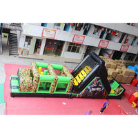 Combo de Tobogán, pista de asalto inflable, obstáculos, Call of Duty Black Ops