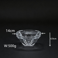 Bol de service en verre sculpté transparent multi-usages pour desserts et fruits, idéal pour les hôtels et la maison