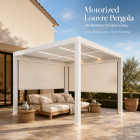 Winddichte, wasserdichte, atmungsaktive Aluminium-Pergola mit automatischen motorisierten Rollos und Zip-Screen für den Außenbereich als Sonnenschutz