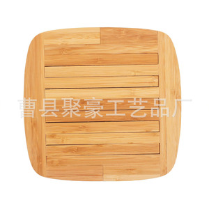 แผ่นรองกันความร้อนแบบยืดหดได้ทำจากไม้ไผ่ ขนาด 22.5x22.5x1.5 ซม. สำหรับจาน หม้อ และกระทะในครัว - Product Image 2
