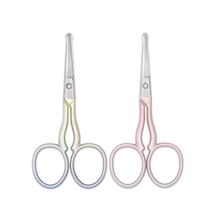 Nose Hair Trimmer Stainless Steel Small Scissors Portable Manual Trim For Beard Eyebrow Household Use - Product Image 3