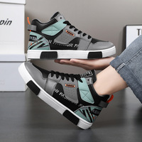 Chaussures montantes à lacets de luxe de marque de créateur pour hommes, tendance, à blocs de couleurs, semelle vulcanisée plate, style skateboard