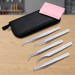 Gold Eyelash Tweezers Set with Case Portable Precision Metal Tools for <b>Lash</b> Extension Beauty Tool - Product Image 3